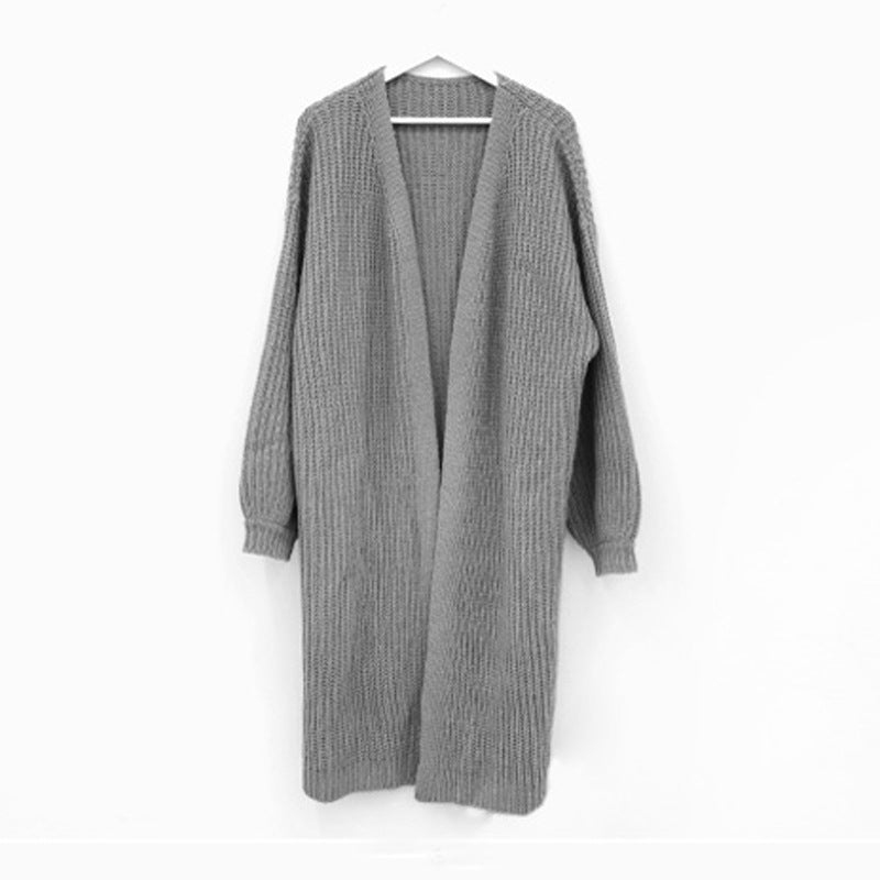 Damen Grober Strickcardigan mit offenem Schnitt und bequemen Ärmelabschlüssen Heidi-Mode