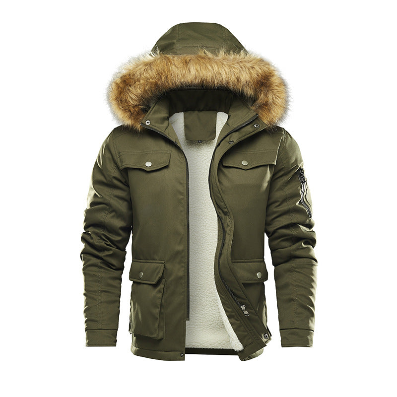 Herren isolierte Winterjacke mit abnehmbarer Kapuze und Futter Heidi-Mode