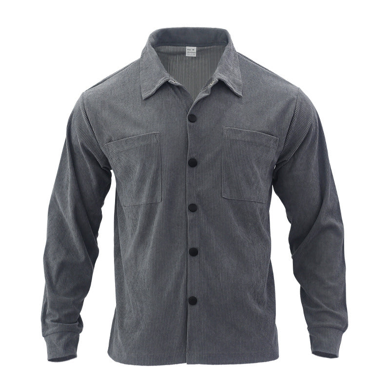 Herren Freizeit-Jacke aus strukturiertem Samt mit praktischen Brusttaschen Heidi-Mode
