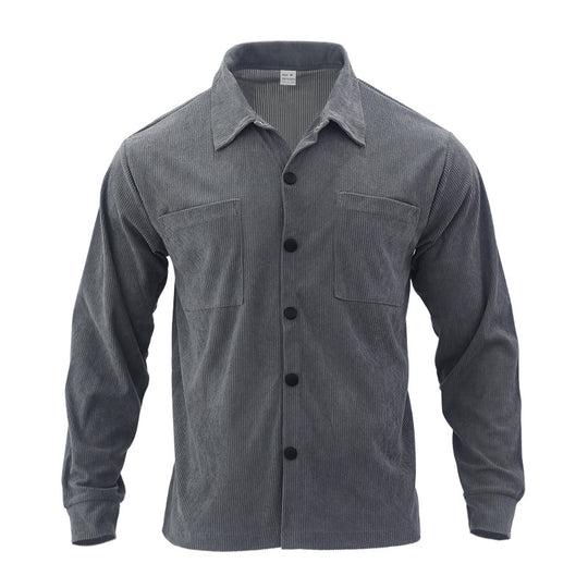 Herren Freizeit-Jacke aus strukturiertem Samt mit praktischen Brusttaschen Heidi-Mode
