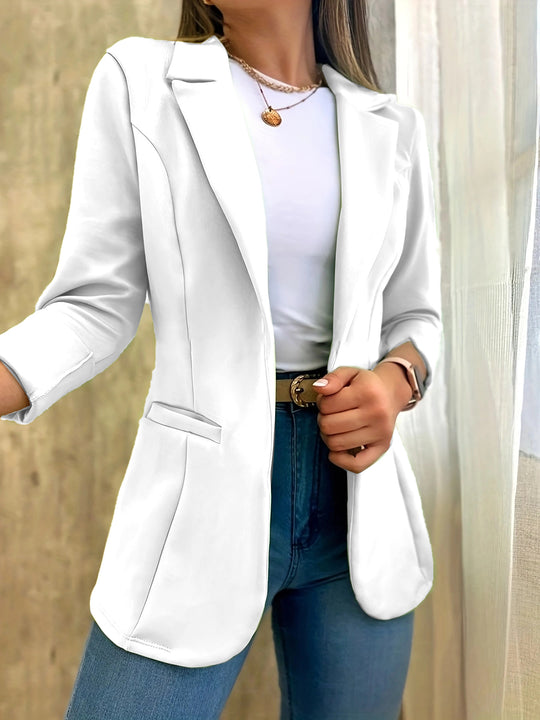 Damen eleganter Blazer mit tailliertem Schnitt und praktischen Taschen Heidi-Mode
