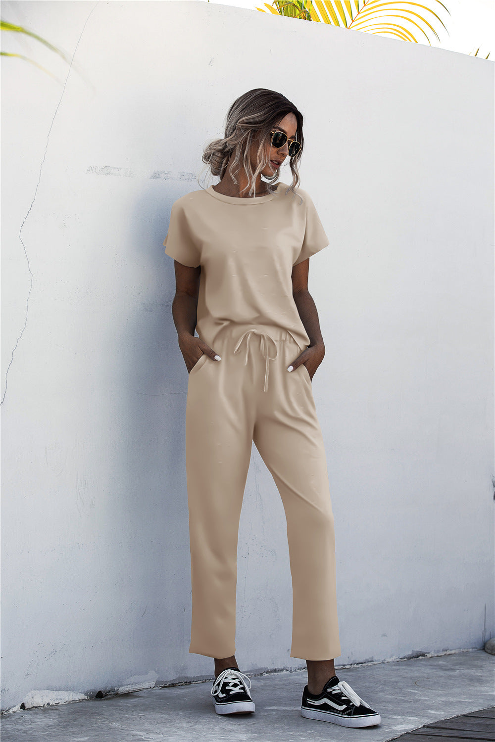 Damen Loungeanzug mit lockerem Schnitt und elastischem Bund Heidi-Mode