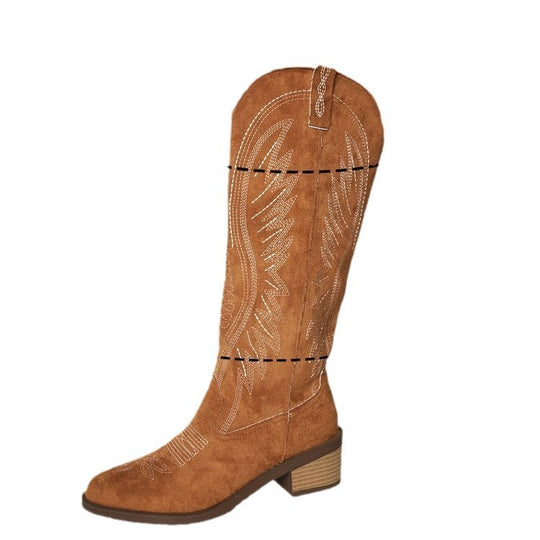 Damen Cowboystiefel mit eleganten Stickereien und hohem Komfort Heidi-Mode
