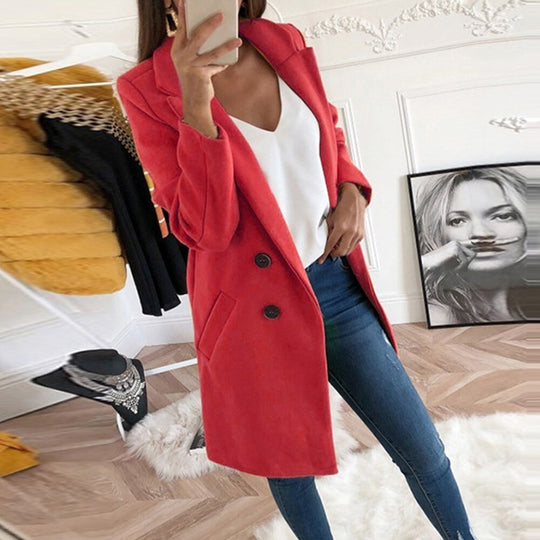 Heidi-Mode | Lange Doppelreiherjacke mit Taschen