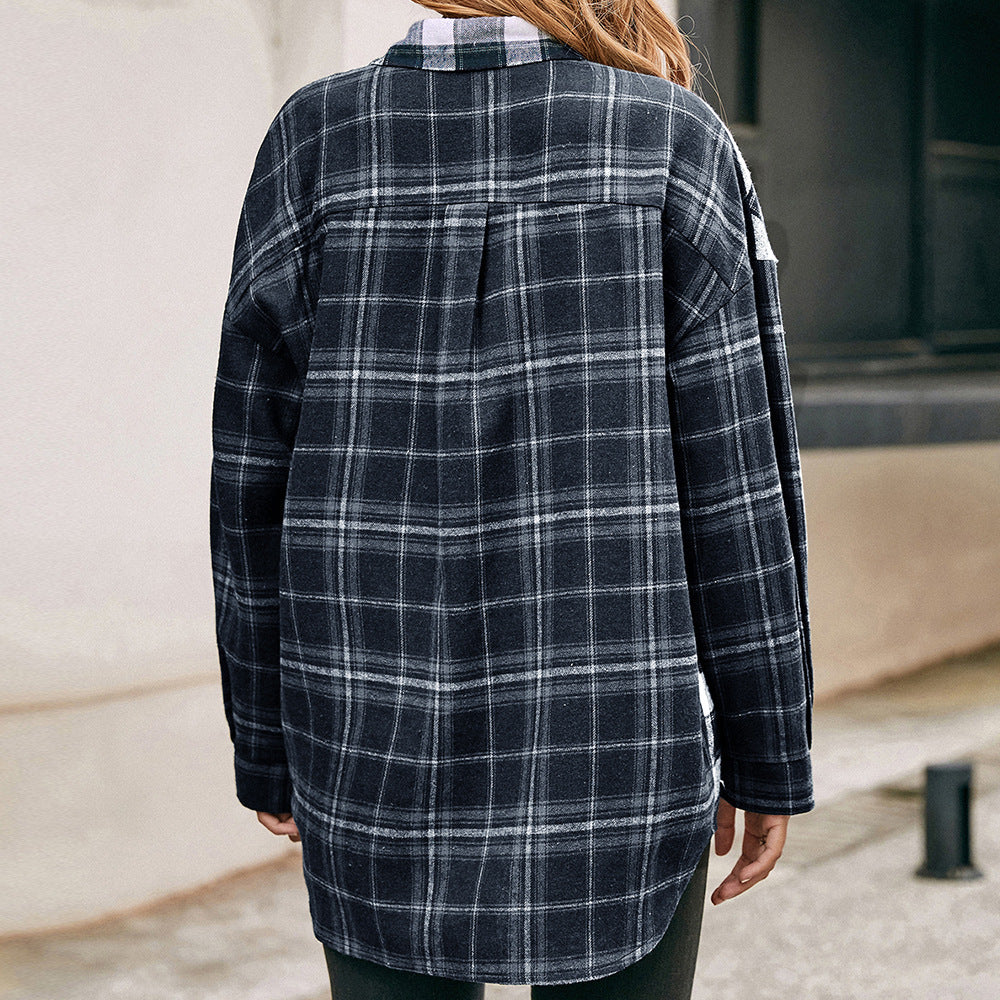 Damen lässige Flanellhemdjacke mit Karomuster Heidi-Mode
