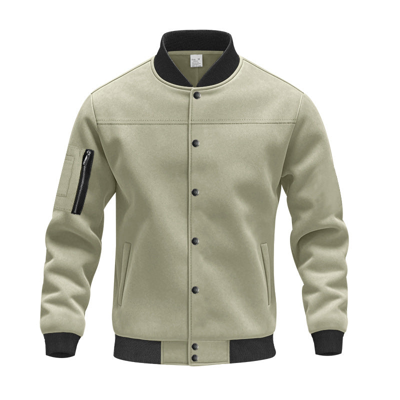 Herren modische Collegejacke mit praktischen Reißverschlusstaschen und elastischen Bündchen Heidi-Mode