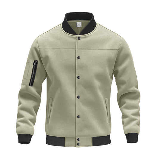 Herren modische Collegejacke mit praktischen Reißverschlusstaschen und elastischen Bündchen Heidi-Mode