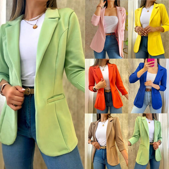 Damen eleganter Blazer mit tailliertem Schnitt und praktischen Taschen Heidi-Mode