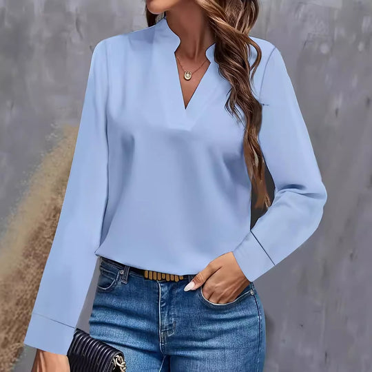 Damen Bluse mit Stehkragen und langen Ärmeln Heidi-Mode