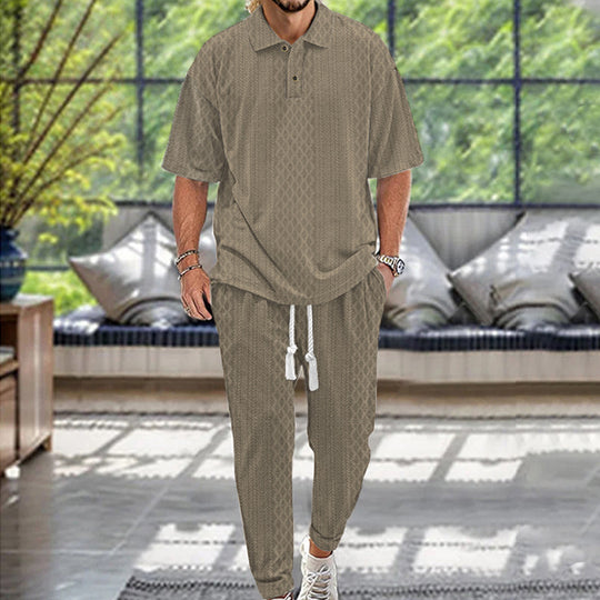 Herren lässiger Freizeitanzug mit modischem Strukturdesign Heidi-Mode