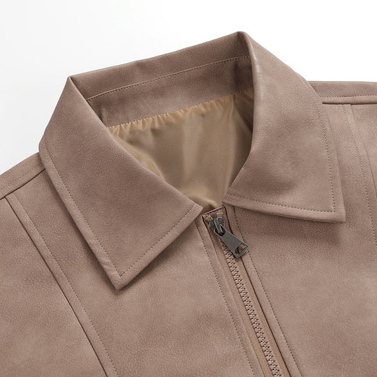 Herren Übergangsjacke im lässigen Vintage-Stil mit seitlichen Eingrifftaschen und elastischen Bündchen Heidi-Mode