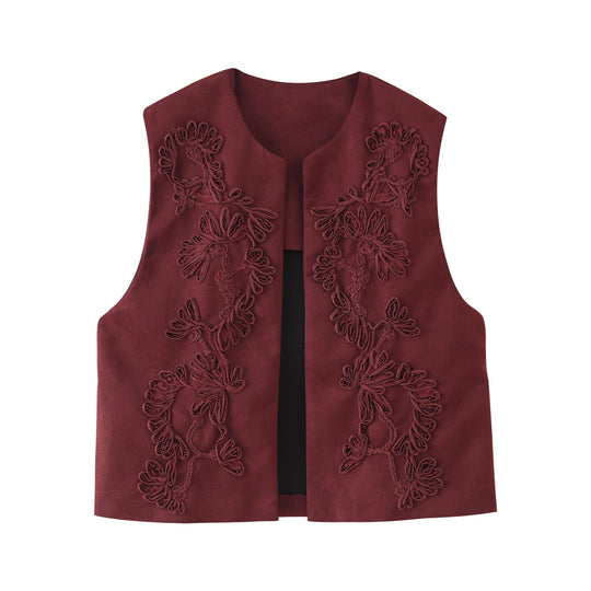 Damen Weste mit floralem Stickdesign Heidi-Mode