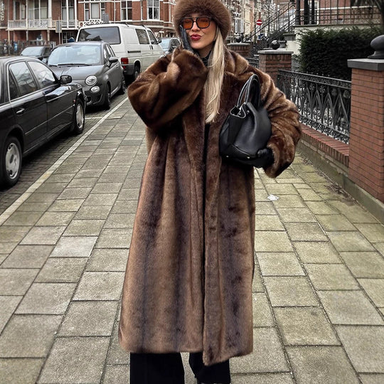 Damen Luxuriöser Kunstpelz-Mantel Heidi-Mode