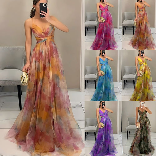Damen Elegantes und florales Abendkleid mit schmeichelndem Schnitt Heidi-Mode