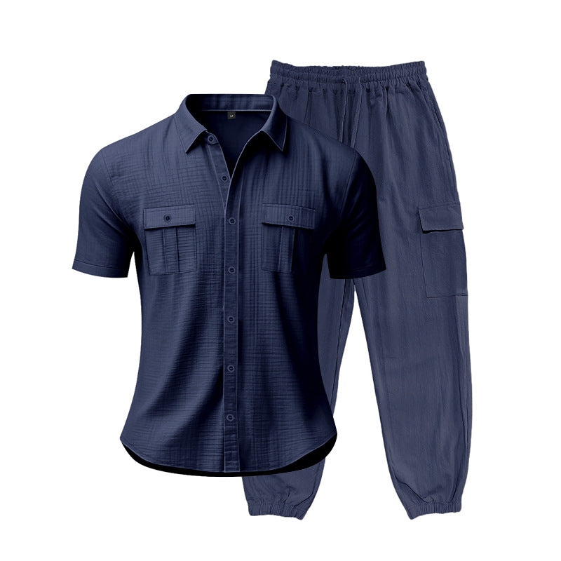 Herren Freizeit-Set mit praktischen Taschen und atmungsaktiver Struktur Heidi-Mode