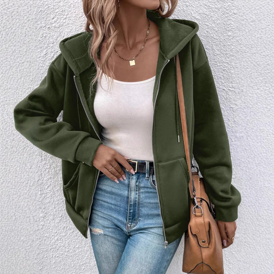 Damen Gemütliche Kapuzenjacke Heidi-Mode