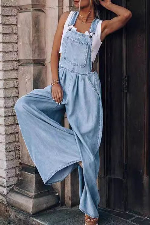 Heidi-Mode | Ärmelloser Denim Jumpsuit