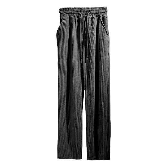 Heidi Mode | Dropping Gestreifte Hose mit hoher Taille und weitem Bein