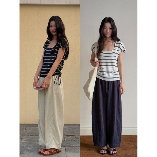 Damen weite Loungehose mit elastischem Bund und komfortablem Schnitt Heidi-Mode