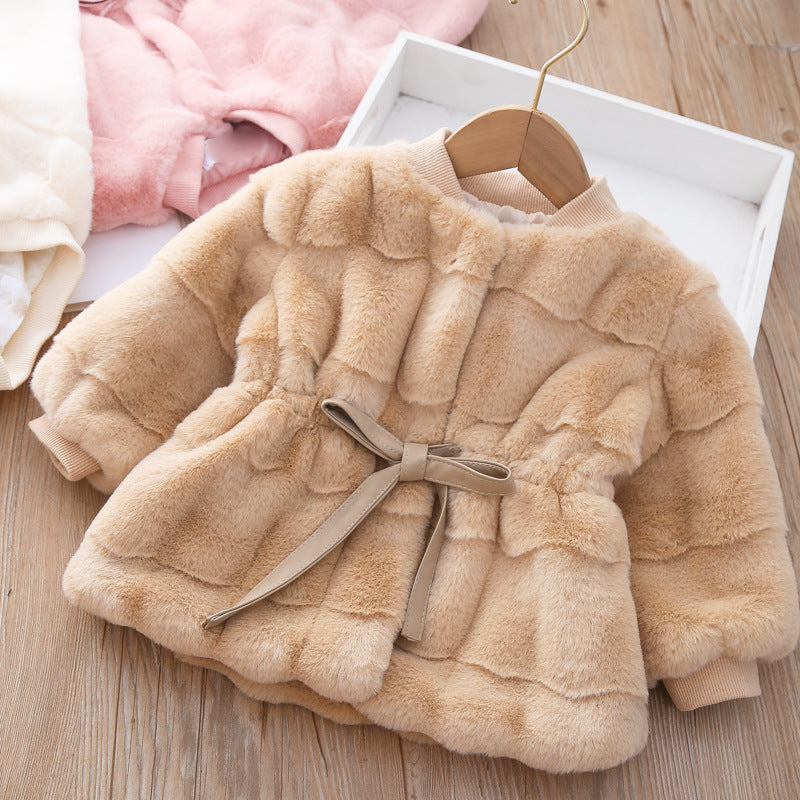 Damen kuschelige, gepolsterte Jacke mit Taillengürtel Heidi-Mode