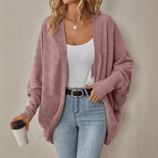 Damen Oversized Strickjacke mit großzügigem Schnitt und feiner Textur Heidi-Mode