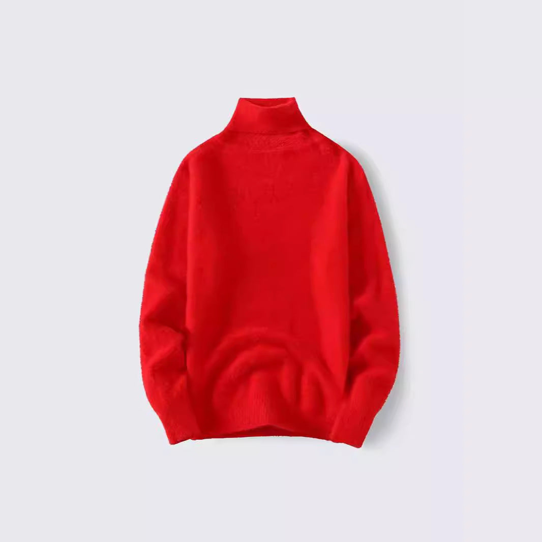 Herren warmer Rollkragenpullover aus weichem Strickstoff Heidi-Mode