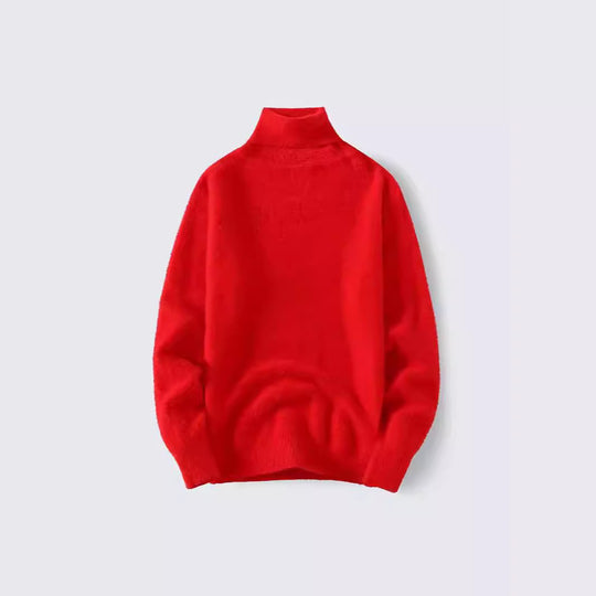 Herren warmer Rollkragenpullover aus weichem Strickstoff Heidi-Mode