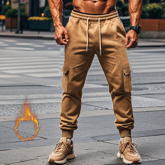 Herren Sportliche Cargo-Jogginghose mit elastischem Bund und praktischen Taschen Heidi-Mode
