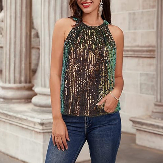 Heidi-Mode | Lässiges Rundhalsärmelloses Shirt Top