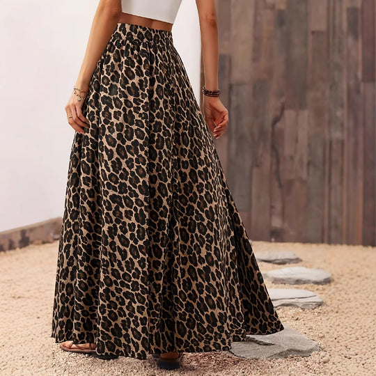 Damen Maxirock mit breitem Bund und voluminösem Schnitt Heidi-Mode