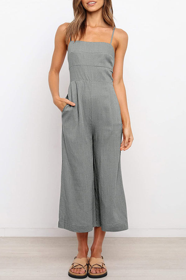 Heidi-Mode | Solide Tie Rückfreie Kurze Jumpsuits