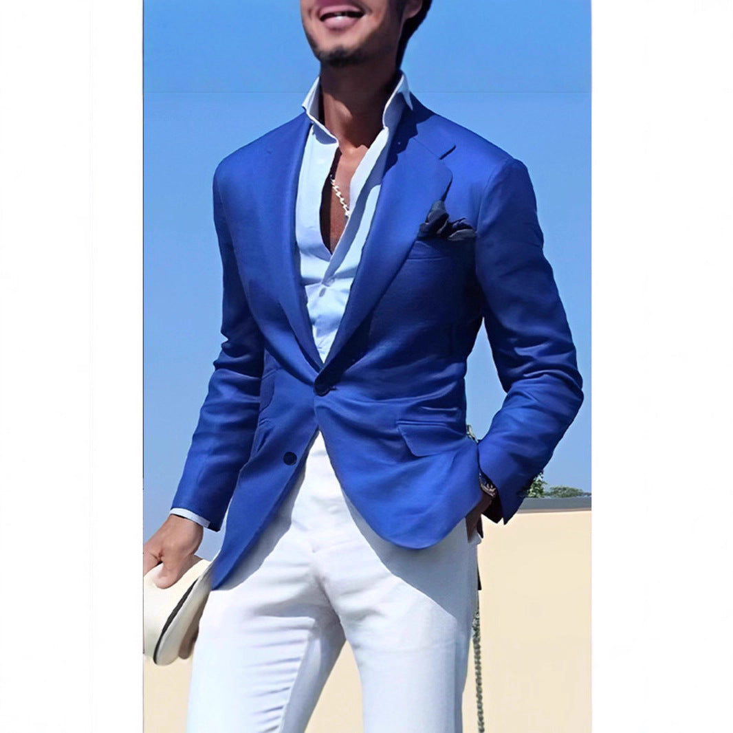 Herren Eleganter Leinenblazer mit modernem Schnitt und strukturiertem Gewebe Heidi-Mode