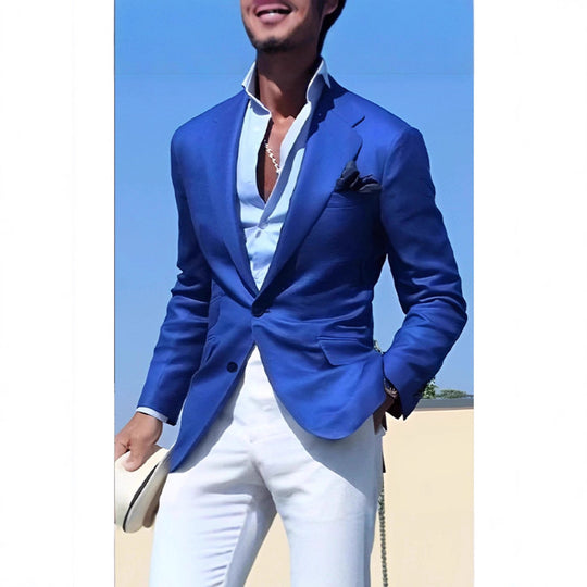 Herren Eleganter Leinenblazer mit modernem Schnitt und strukturiertem Gewebe Heidi-Mode