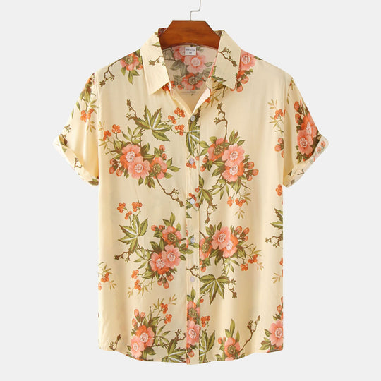 Heidi Mode | Floral kurzärmeliges Blumenhemd Männer