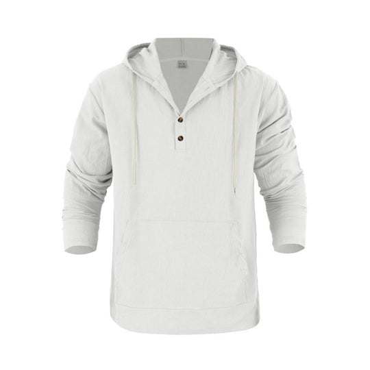 Herren Kapuzensweater mit Knopfleiste und praktischen Taschen Heidi-Mode