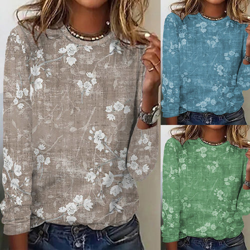 Damen Langarmshirt mit floralem Druck und weichem Stoff Heidi-Mode