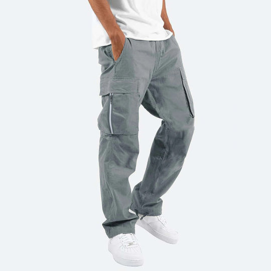 Herren robuste Cargo-Jeans mit seitlichen Reißverschlusstaschen Heidi-Mode