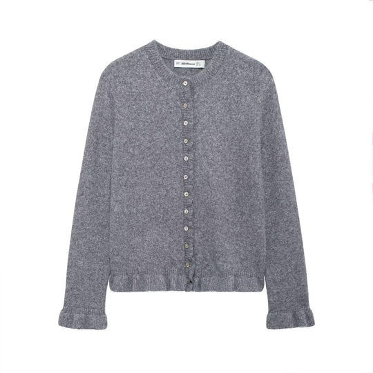 Damen elegante Strickjacke mit dekorativen Knöpfen Heidi-Mode