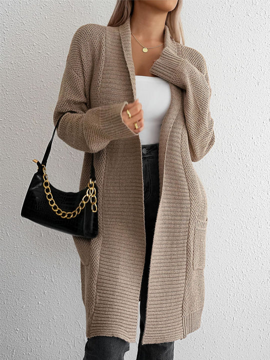 Damen Strickjacke mit offener Vorderseite und lässigem Schnitt Heidi-Mode