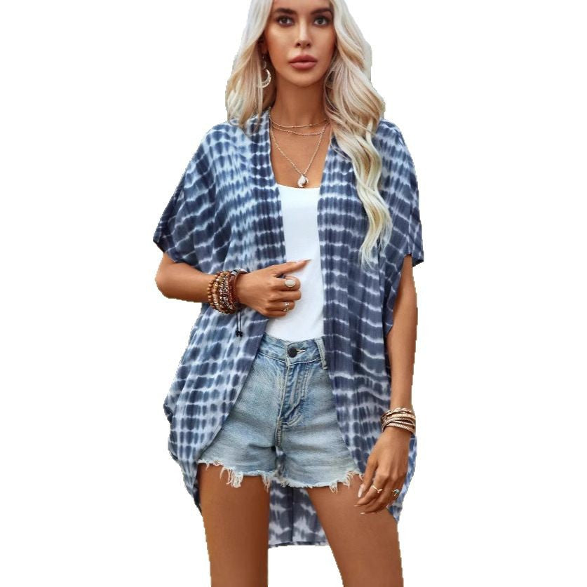 Damen Leichtes Kimono mit modernem Batikdesign Heidi-Mode