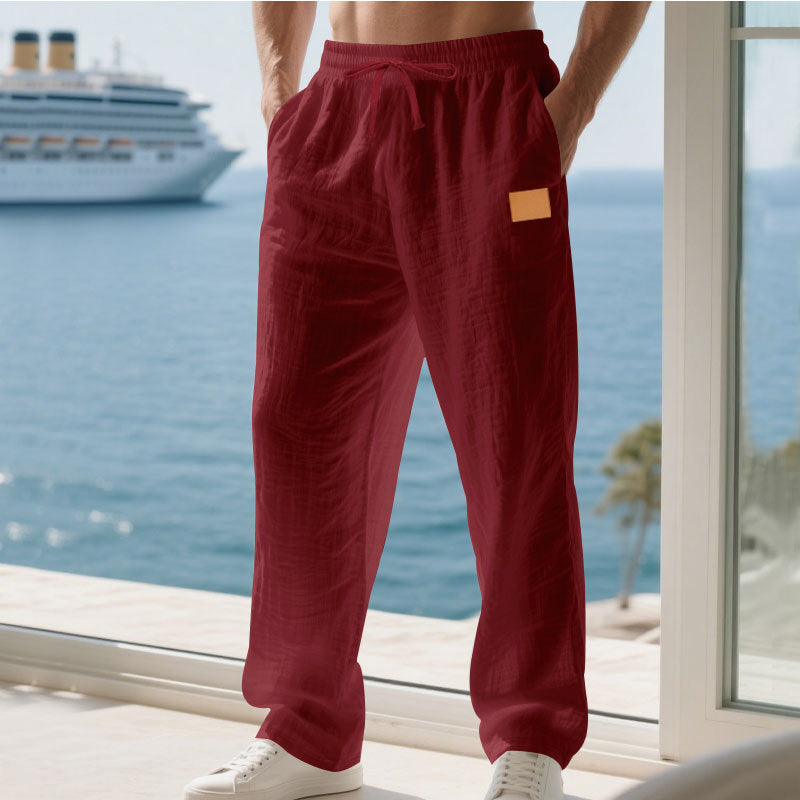 Herren Bequeme und luftige Sommerhose aus leichtem Leinenmaterial Heidi-Mode