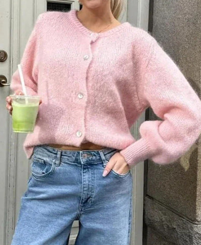 Damen kuscheliger Cardigan aus weichem Mohair Heidi-Mode