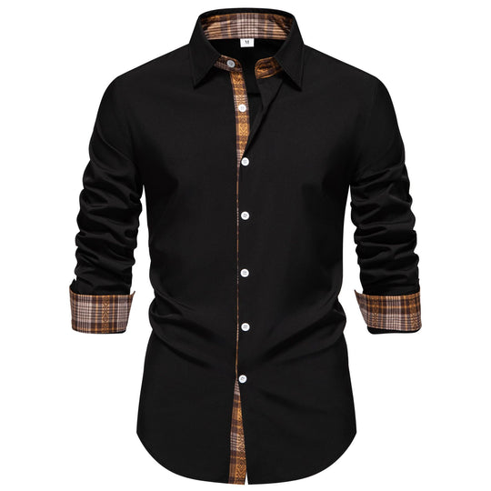 Herren Langarmhemd mit modernem Karodetail und feiner Baumwollstruktur Heidi-Mode