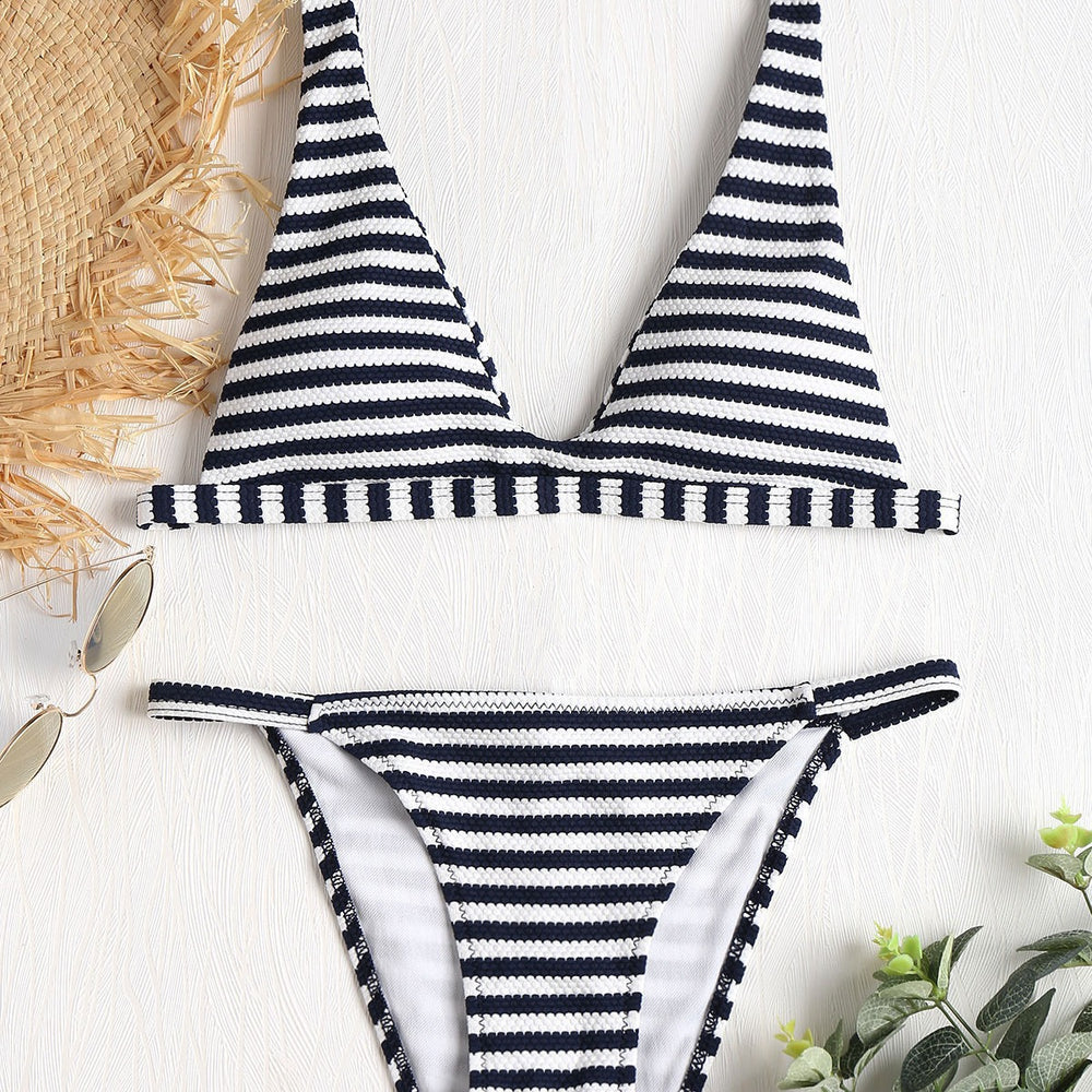 Damen Bikini im maritimen Streifenmuster Heidi-Mode