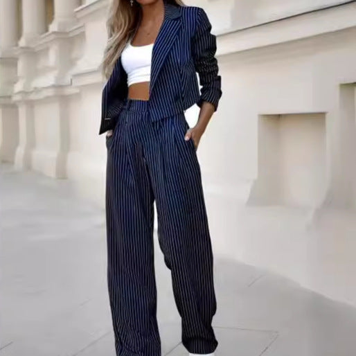 Damen modisches Streifenanzug Set Heidi-Mode