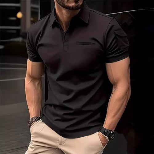 Herren Polohemd mit praktischem Reißverschluss und Brusttasche Heidi-Mode