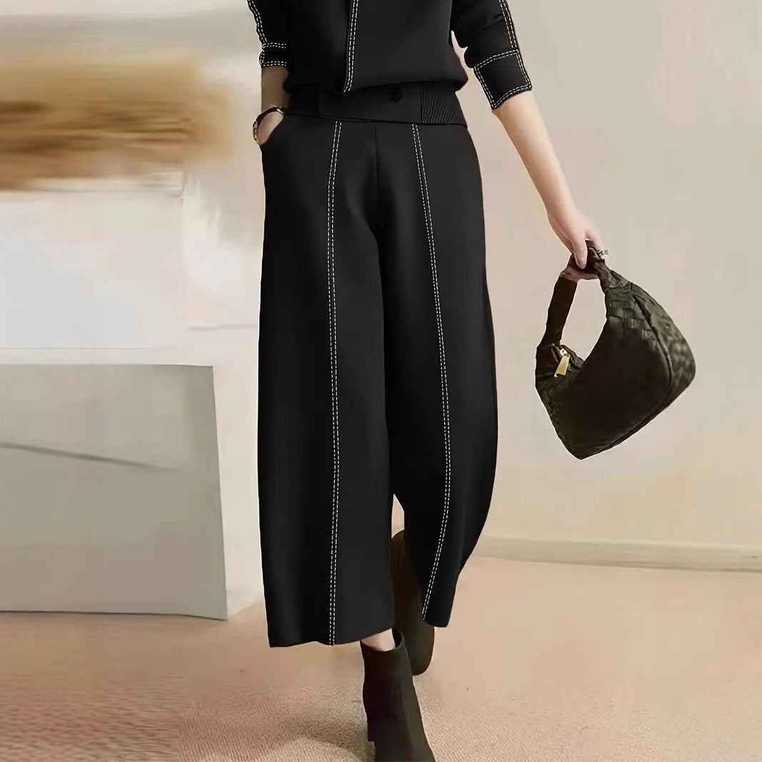 Damen elegante Culotte mit dekorativen Steppnähten Heidi-Mode