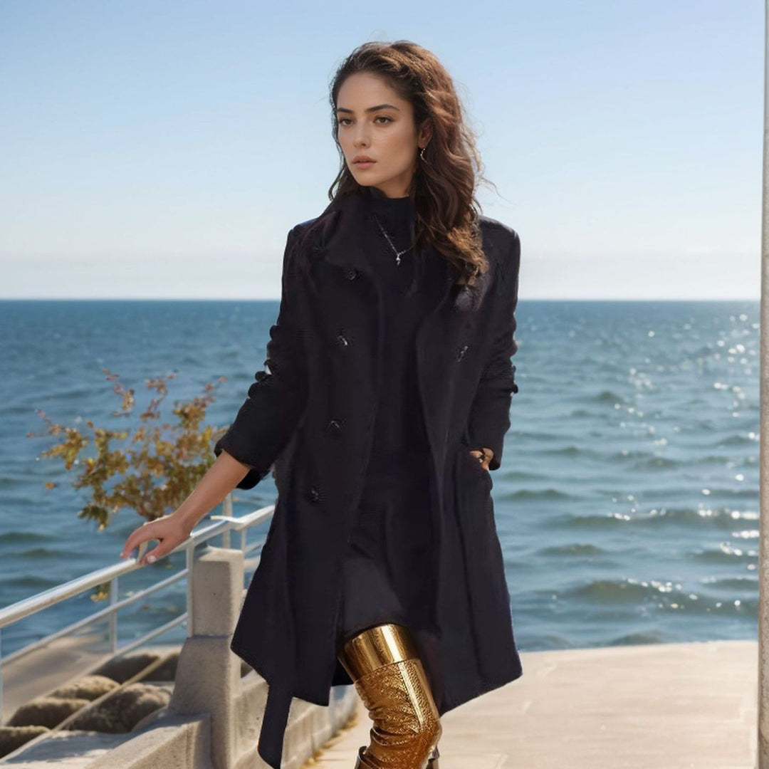 Damen eleganter Trenchcoat mit stylischen Details und lässigem Schnitt Heidi-Mode