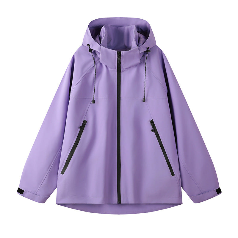 Damen technische Outdoor-Jacke mit verstellbarer Kapuze und funktionalen Reißverschlusstaschen Heidi-Mode