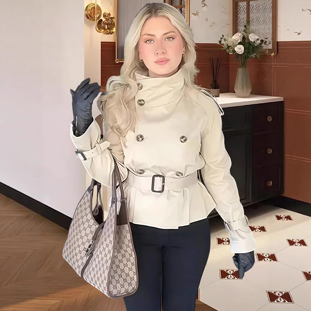 Damen Trenchcoat mit taillierter Silhouette und doppelter Knopfleiste Heidi-Mode